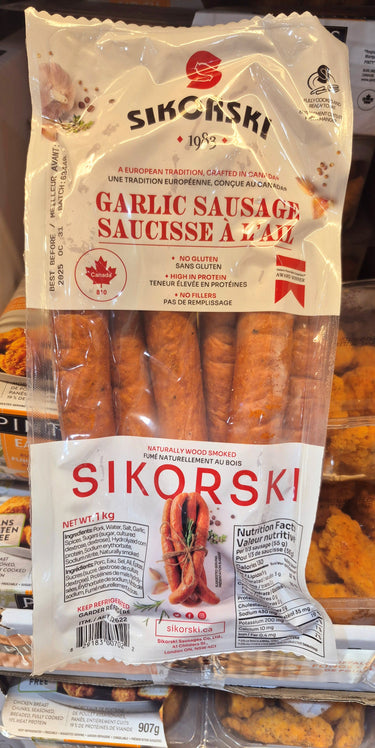 Sikorski Garlic Sausages - 1 x 1 Kilos